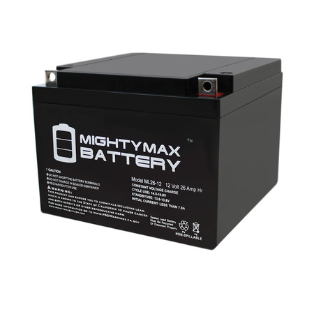 MIGHTY MAX BATTERY ML26-12 12V 26AH Replacement Battery for UB12260-ER ML26-1218